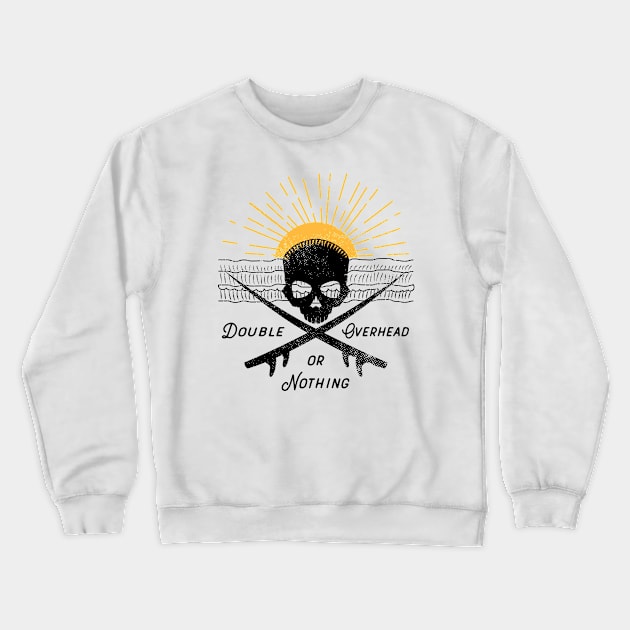 Double Overhead Skull Surf Crewneck Sweatshirt by atomguy